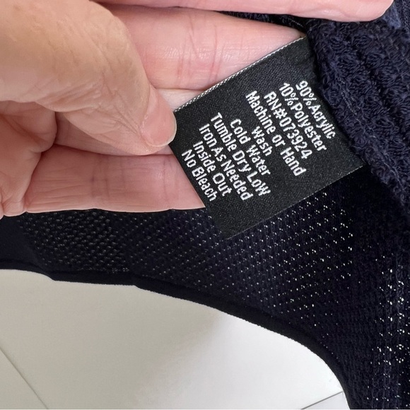 Misook Navy Waffle Open Front Blazer - Picture 6 of 6